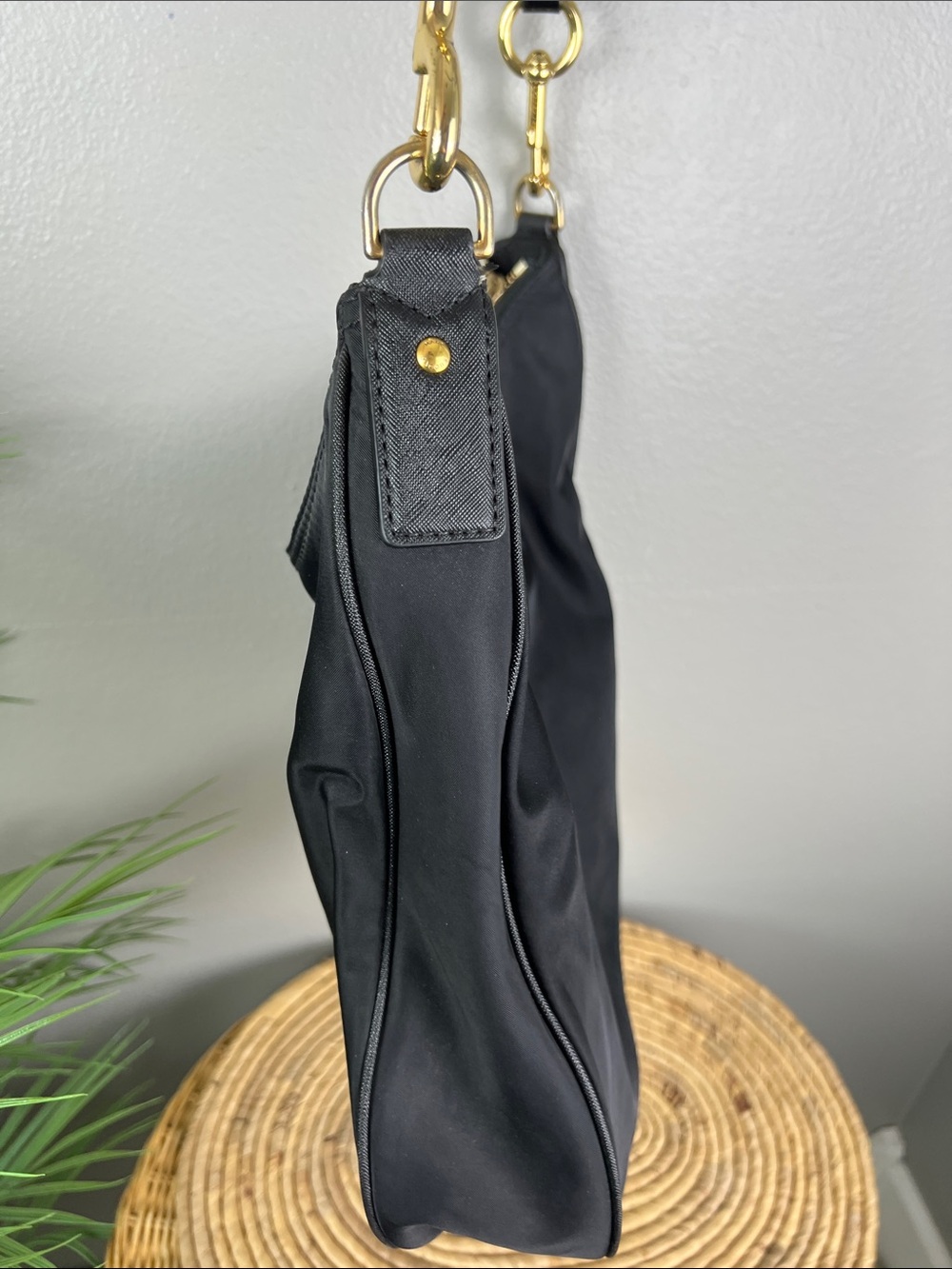 Marc Jacobs Black Nylon Hobo Shoulder Bag with Gold Tone Hardware - Picture 10 of 16
